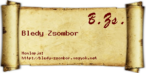 Bledy Zsombor névjegykártya